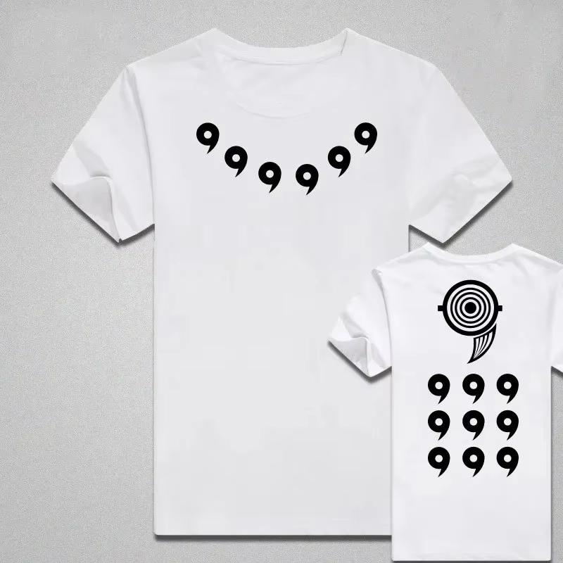 Kids Uchiha Clan Symbol Cotton T-Shirt,Boys Girls Anime Printed Short Sleeve Tee, Minimalist Vintage Naruto Casual Children Top