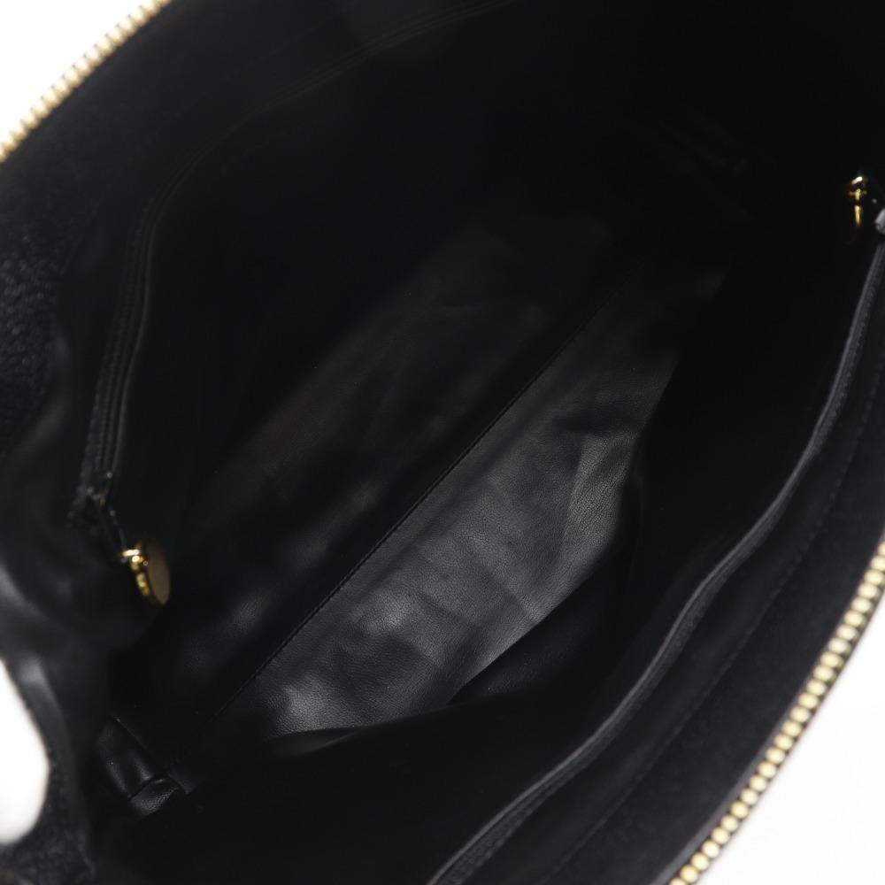 CHANEL Chain tote Tote Bag COCO Mark black Caviar skin Women Used