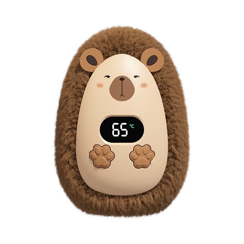 USB-wiederaufladbarer Cartoon-Handwärmer - Niedliches Plüschtier, Digitalanzeige, Tragbares Mini-Wintergeschenk für Babys & Mädchen