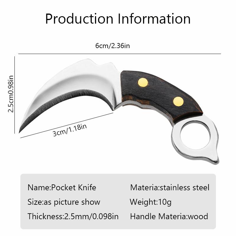 1PC Stainless Steel Pocket Knife Kitchen Fruit Knives Cutter Kitchen Knife for Barbecue, Outdoor
