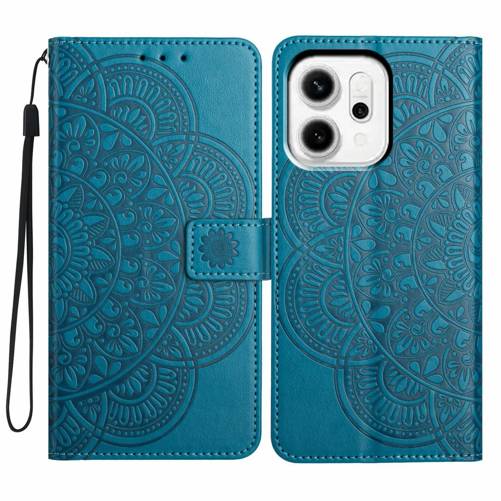 For Oppo Reno14 Pro 5G (Global) Leather Case with Card Slots Mandala Pattern Phone Cover Stand