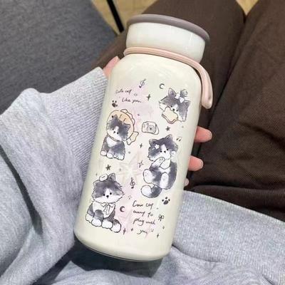 Large Capacity Cute Cat Thermos Cup Stainless Steel Cute Cat Thermos Bottle  Children