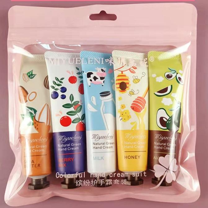 5pcs/box Christmas Gift Ice Cream Hand Cream Set 30g Fruit Fragrance Moisturizing Hydration