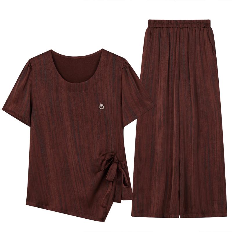 Women's Plus Size 2-Piece Casual Set, Short Sleeve Top & Wide Leg Pants (XL-5XL)