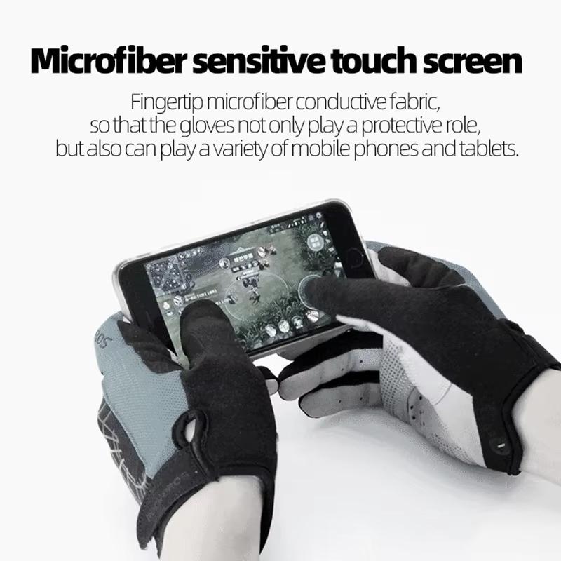 Rockbros Spring Cycling Gloves Full Finger Breathable Anti-Slip Bicycle Gloves For Men Women Mountain Road Bike Riding Gear