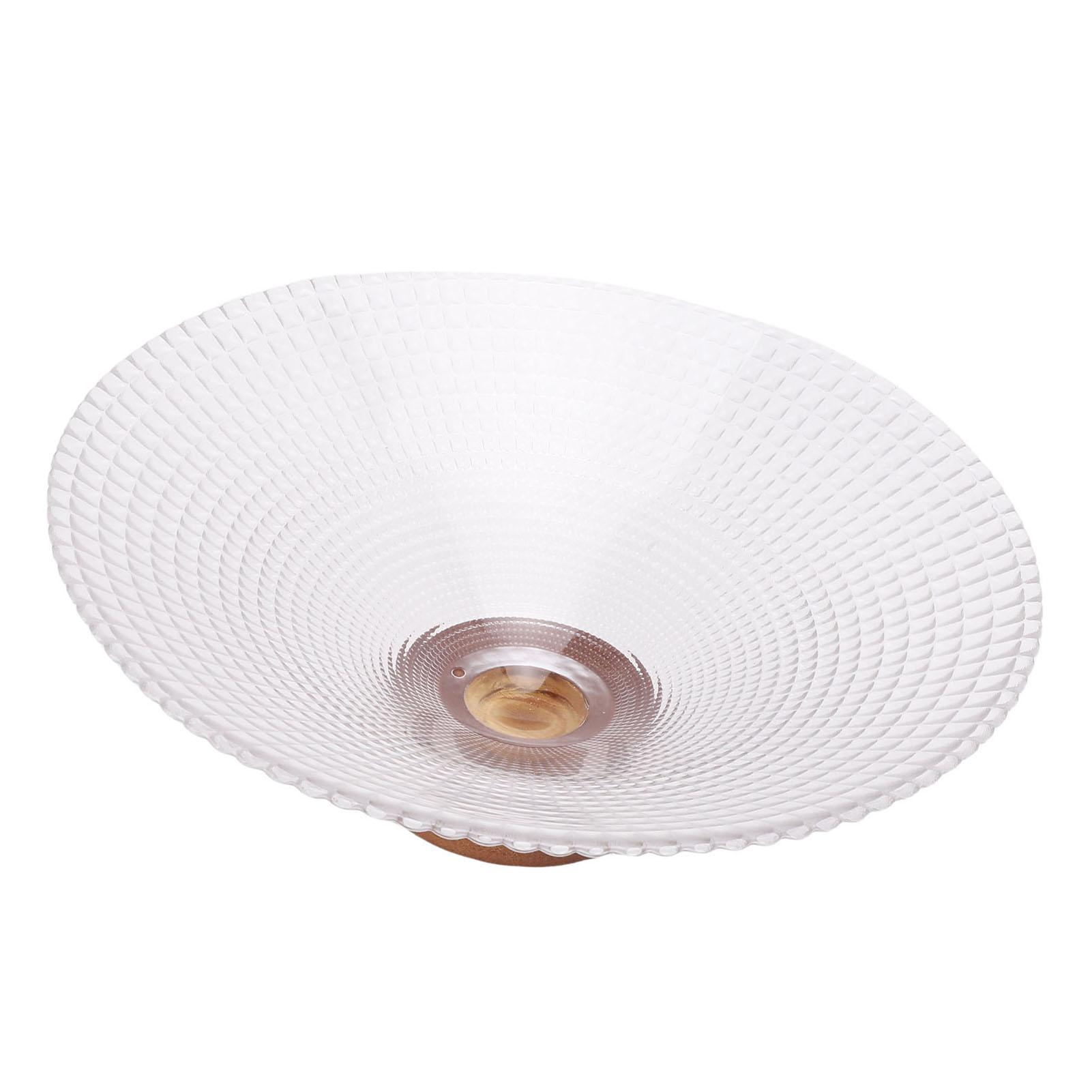 

Footed Fruit Bowl Vintage Grid Indentation Texture Decorative Glass Bowl for Snacks Nuts Candies
