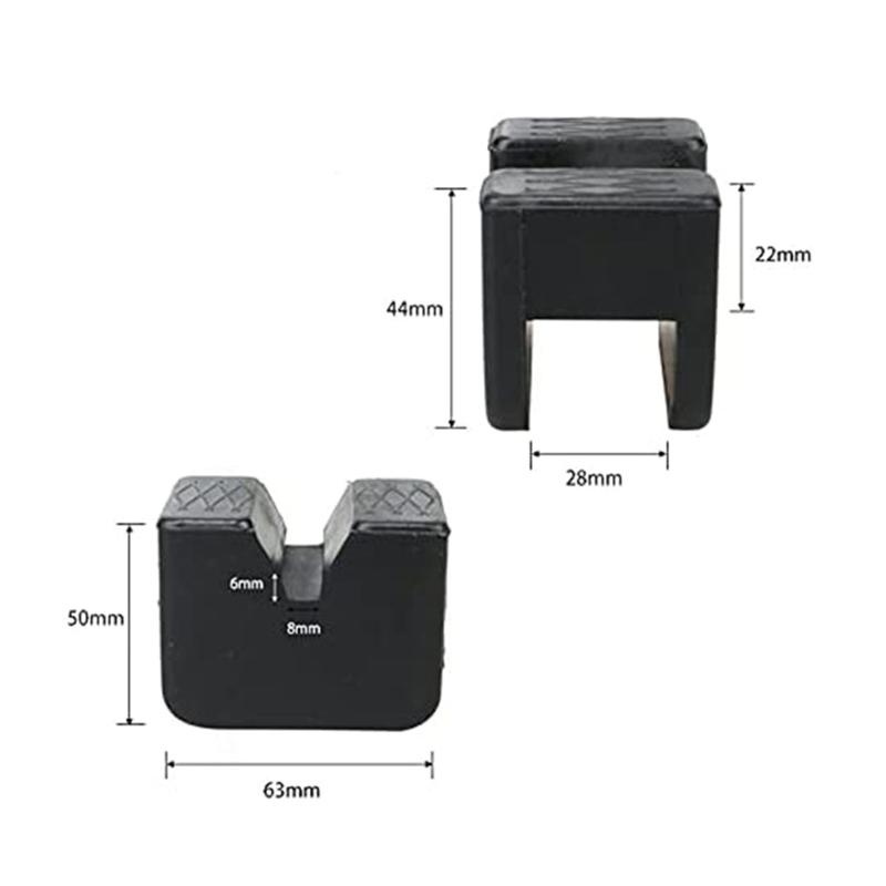 Car Jack Rubber Pad Car Slotted Lift Jack Stand Rubber Pads Universal Repair Tools Frame Protector Adapter Jacking Tools 1/2Pcs