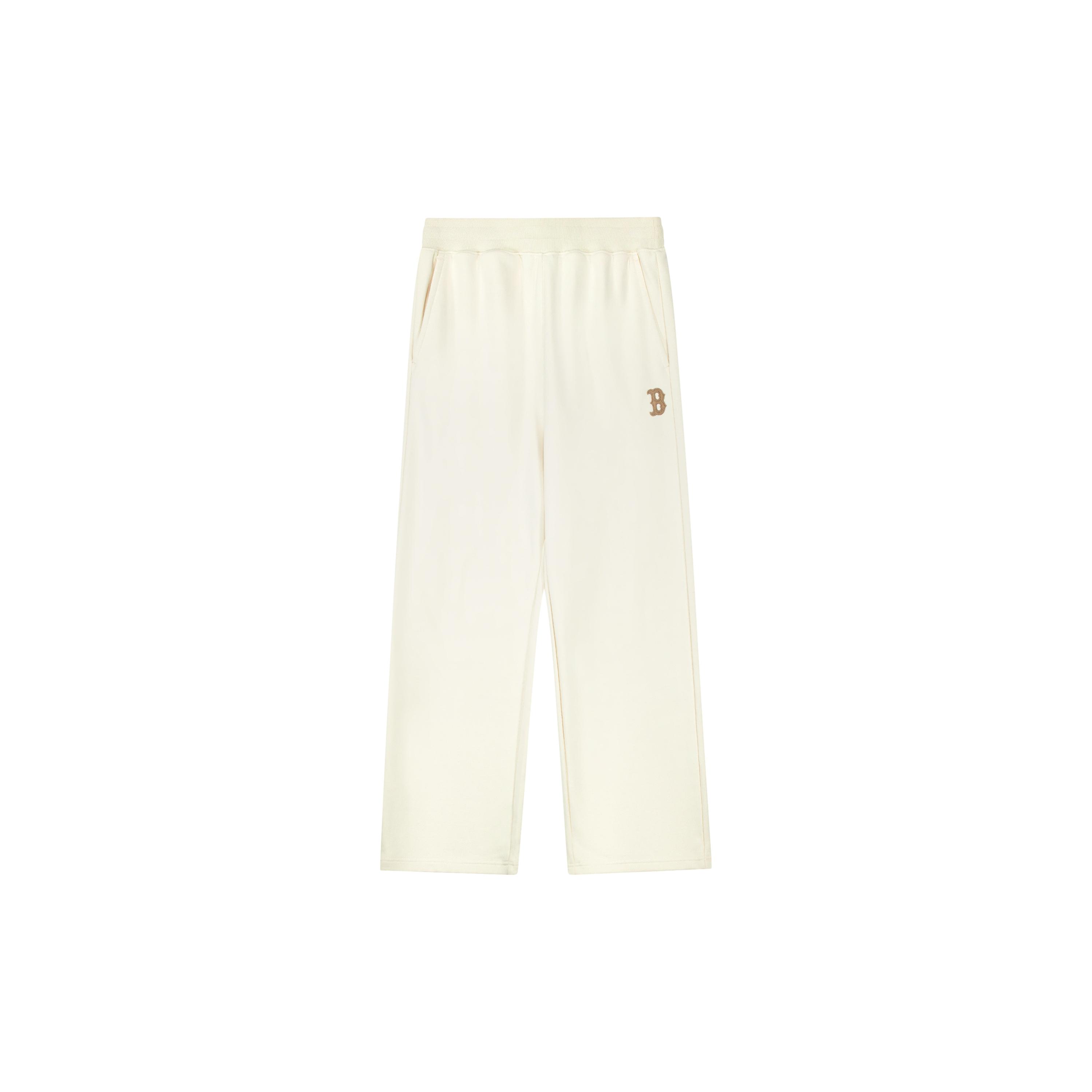 MLB Casual Pants Unisex Dark Cream Moderate Wide Leg Pants 3APTB0234-43CRD S