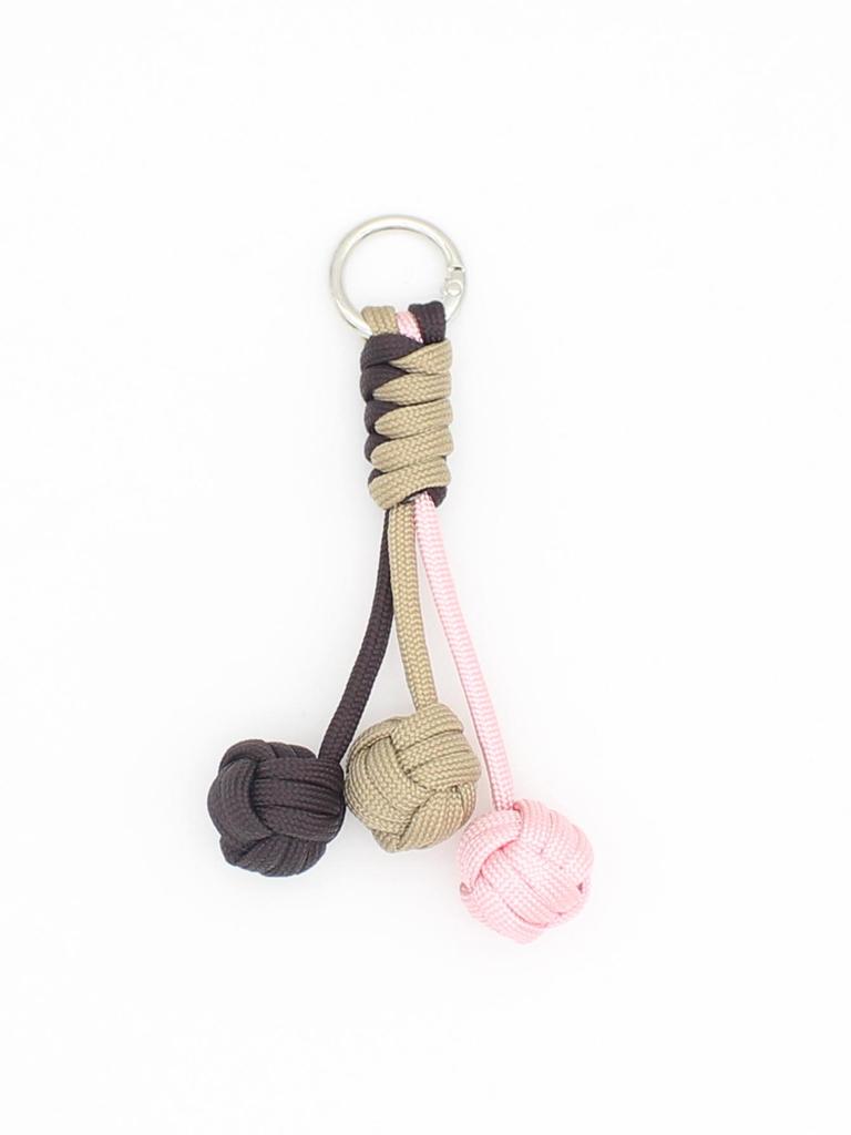 Korean-Style Handmade Woven Colorful Sphere Keychain Pendant