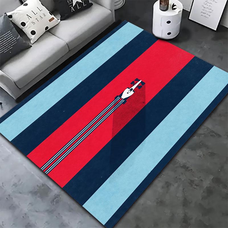 Tappeto Martini Racing per Soggiorno Camera da Letto Casa Decorazione Divano, Tappetino Antiscivolo per Giochi Bambini