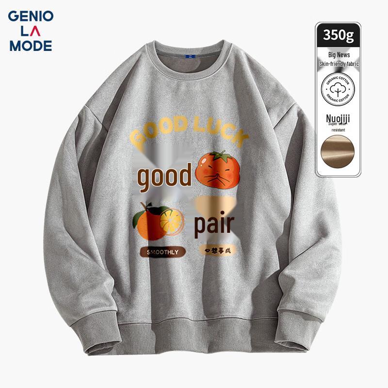 

GENIOLAMODE Men s Suede Fleece Lined Round Neck Sweatshirt 2XL