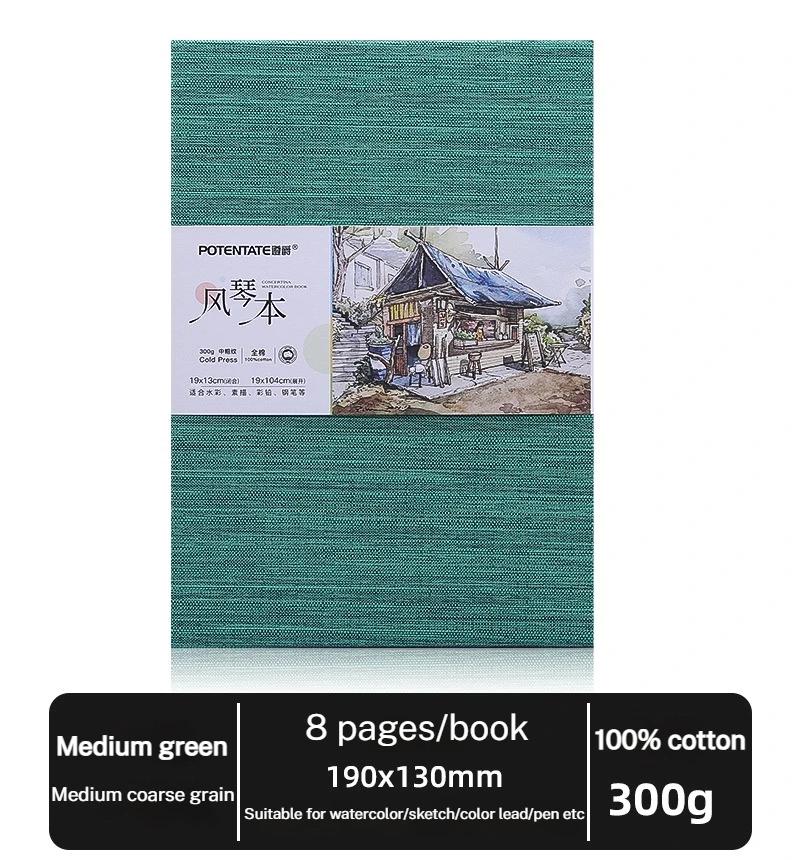 POTENTATE 100% Bawełna Kwadratowy Notes do Akwareli 300g Książka Organowa Dziennik do Akwareli Notes do Rysowania Ręczny Notes Szkicownik
