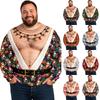 Maglione da uomo con stampa natalizia, girocollo, pullover a maglia per autunno e inverno