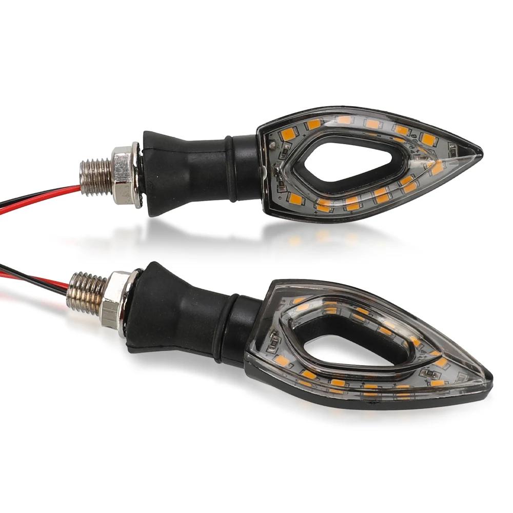 2 Pcs Universal 10mm Motorcycle Turn Signal,Waterproof LED Rear Indicator Light,fit for Honda Shadow Suzuki Harley Kawasaki Ducati Cruiser Dirt Bike