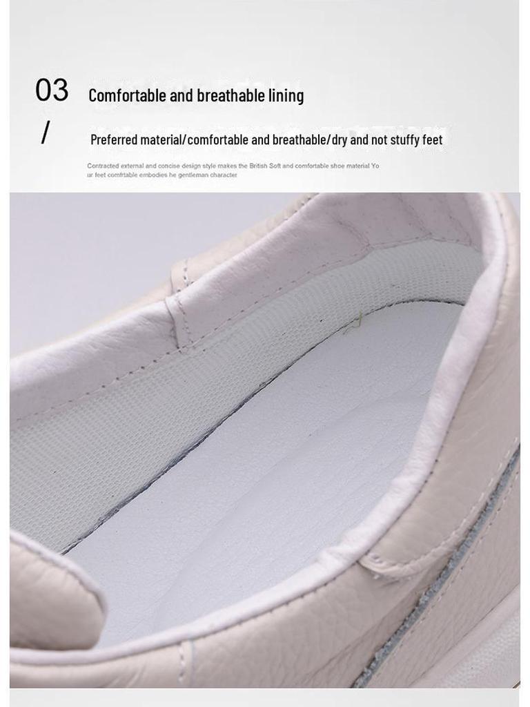 Men's 2024 Autumn Soft Leather Casual Sneakers - Soft Sole White Cowhide Shoes