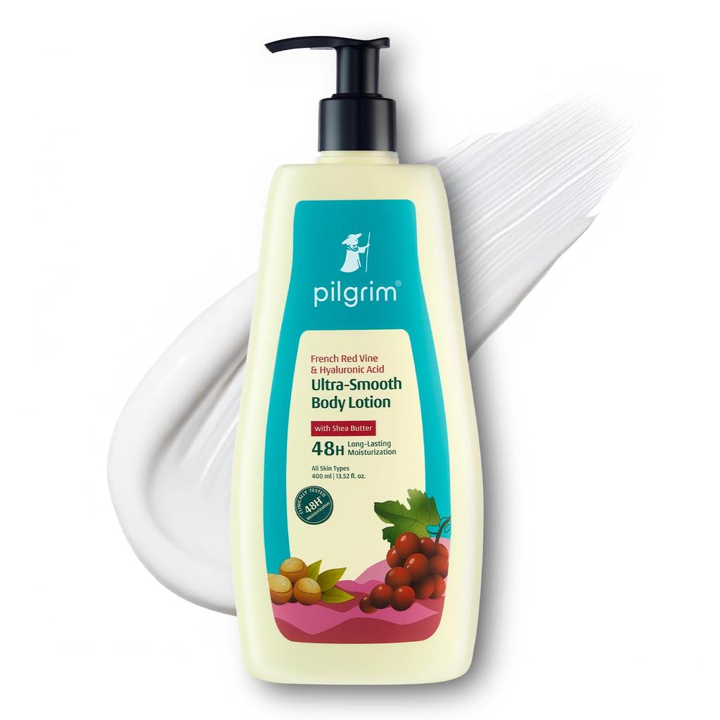 Pilgrim French Red Vine & Hyaluronic Acid Ultra-Smooth Body Lotion, 400ml