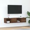 VidaXL TV Cabinet 2 Pcs Brown Oak 60x31x25.5 Cm Engineered Wood, TV Stand, Hi-fi Cabinet, Entertainment Center, Sideboard 861449