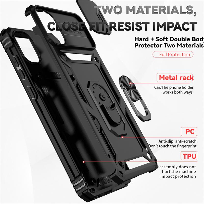 Para Samsung Galaxy A05 2023 Capa Magnética Suporte de Anel de Carro Capa de Telefone para Samsung A05 A 05 SM-A055M Lente Deslizante Armadura Capa Traseira