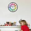 Learning Clock for Kids - Educational Analog Wall Clock, Colorful Battery Operated Time Teaching Tool for Children