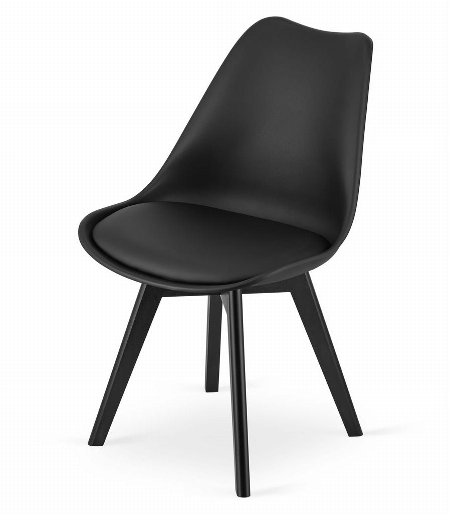 Scandinavian Modern Dining Chair Mileo Premium Black Eco