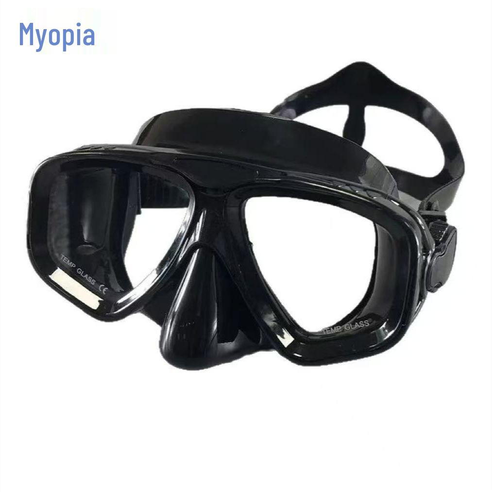 Adult Silicone Snorkeling Mask with Large Frame & Myopia Lenses One Size