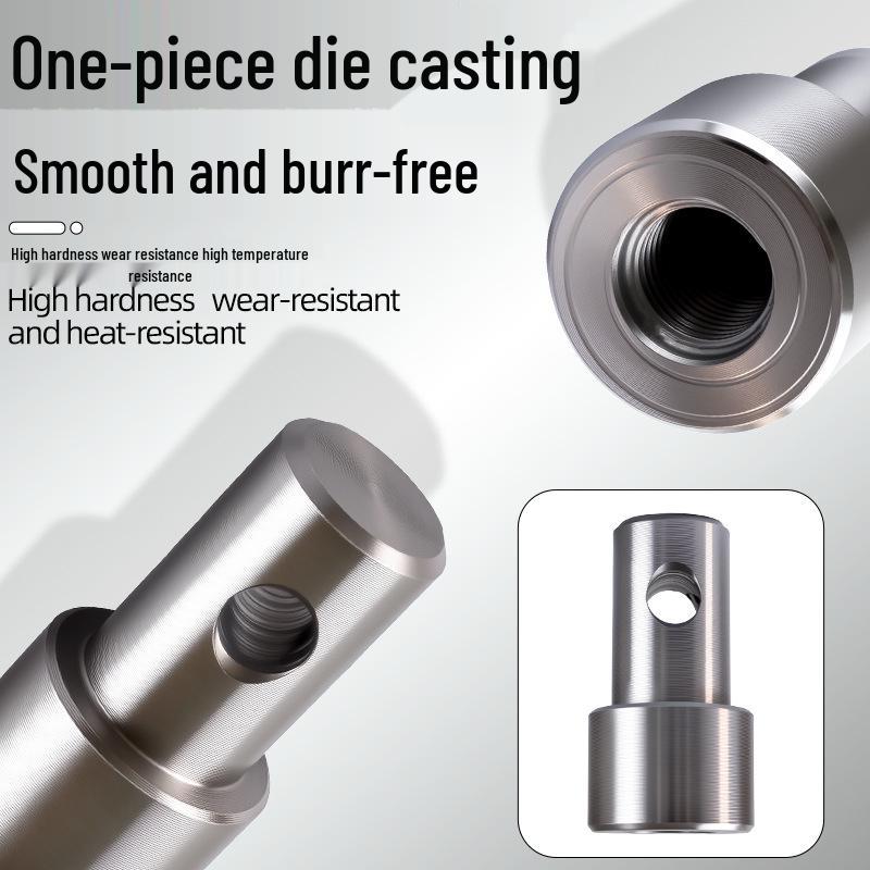 Earth Auger Hammer Drill Adapter: Square & Round Shank, Hex Electric Wrench Compatible, 1/2" Head, Universal Extension Rod.