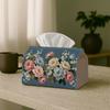 1pc, 2D Flat Printing, Tissue Box Classic Botanical Art - Peony And Rose Plant Pattern Printed Tissue Box, Suitable for Bathrooms, Living Rooms, Bedro