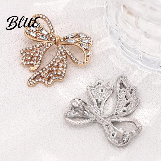 Alloy Brooch Pin Sparkling Rhinestone Bow Brooch Mini Bowknot Shaped Lapel Shape Jewelry Pin Clothing Accessory for Women Girls Minimalist Metal