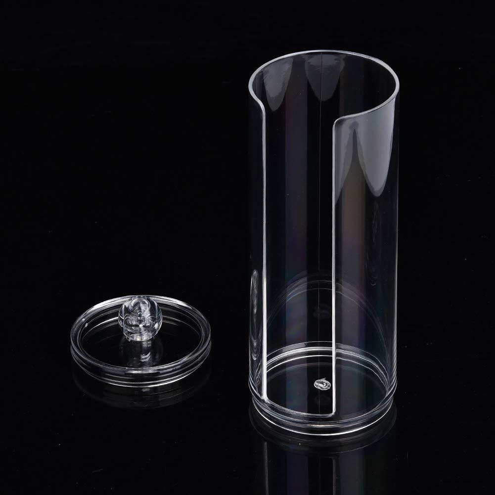 

1 шт. Цилиндрический держатель для ватных дисков, Контейнер для хранения макияжа, Диспенсер для ватных дисков, Банка для хранения в ванной, Настольный органайзер для хранения чистый