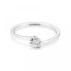 Pandora 199267c02 Moment Solitaire Clear Tilted Heart Silver Ring