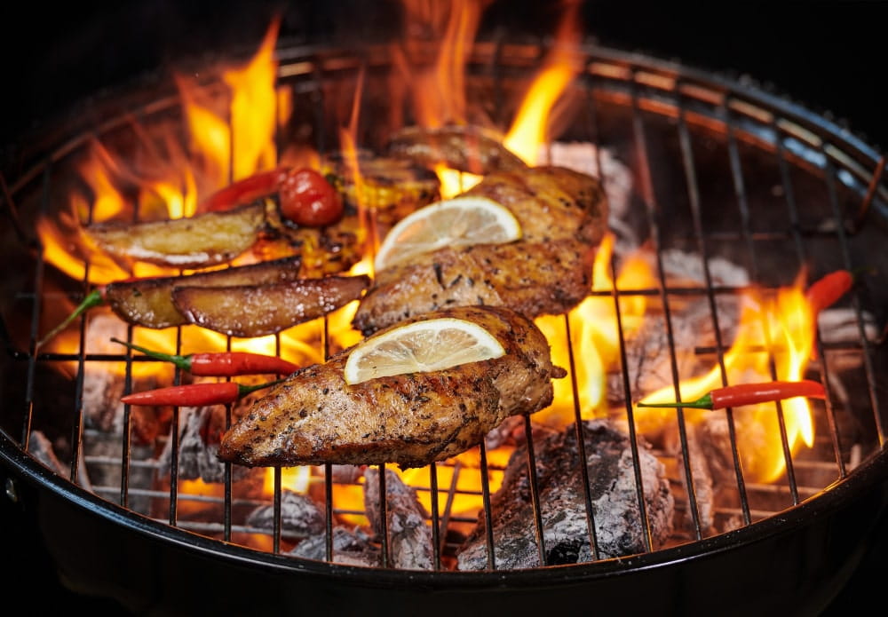 Griglia da giardino rotonda a carbone 32 cm