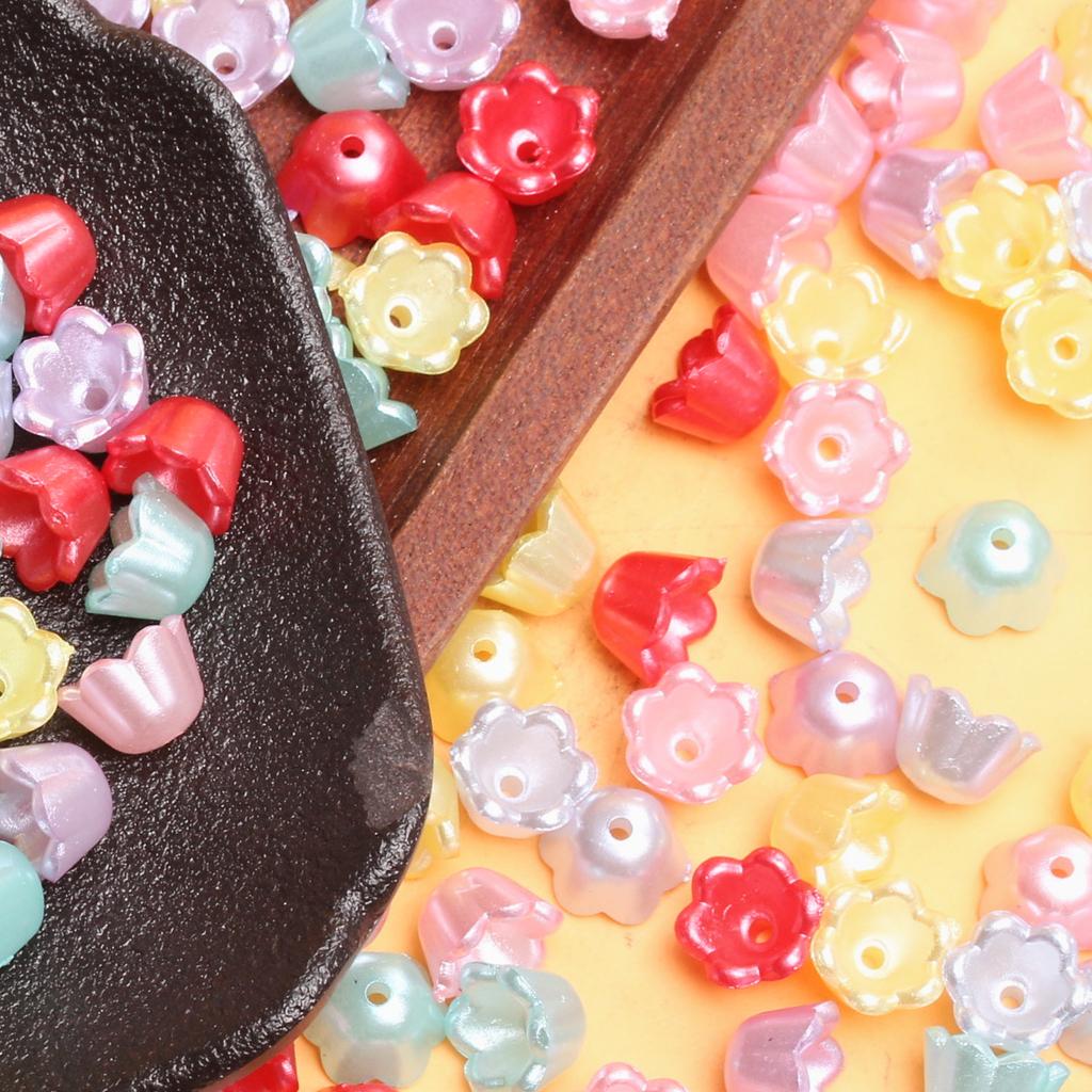 40 sztuk 9*6,7mm Akrylowe Konwalie Luźne Koraliki Pojemnik Moda DIY Ręcznie Robiony Materiał do Tworzenia Biżuterii