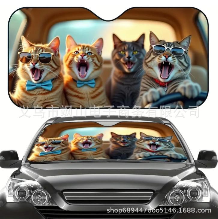 Creative Car Front Windshield Sunshade, Sunshade Folding Sunscreen Insulation Glass Automotive Universal
