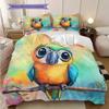 Parrot Pattern Bedding Quilt Set Quilt Cover Pillowcase Home Decoration Birthday Gift (1 * duvet cover + 2 * pillowcase, without core)