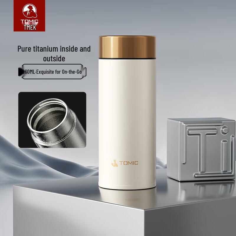 TOMIC Pure Titanium Insulated Coffee Water Bottle