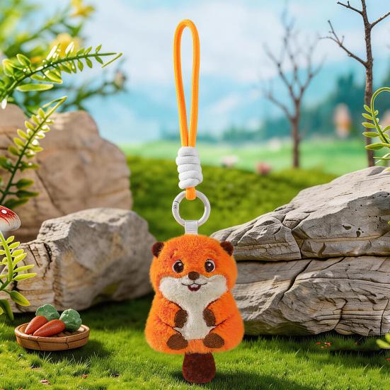 Portachiavi Ciondolo Peluche Yousheng, Peluche Morbido con Imbottitura Design Lucertola Castoro, Regalo di Compleanno Accessorio da Collezione