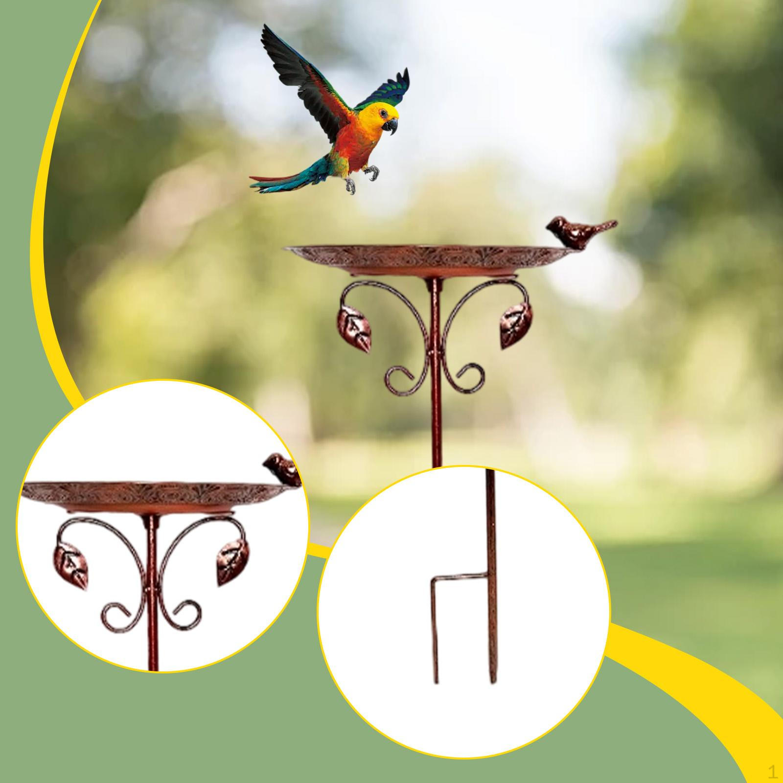 

-range Bird Feeder, Water Bowl, Retro Iron, Decorative Metal, for Patio, Garden, Lawn Decoration. бронзовий