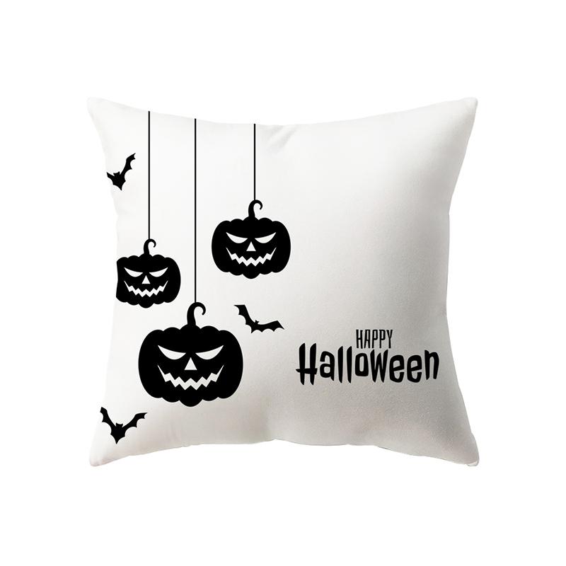 Black and White Pumpkin Alphabet Throw Pillow Cover Halloween Theme Throw Pillow Cover Sofa Chair Bed Cushion Cover Home Decor