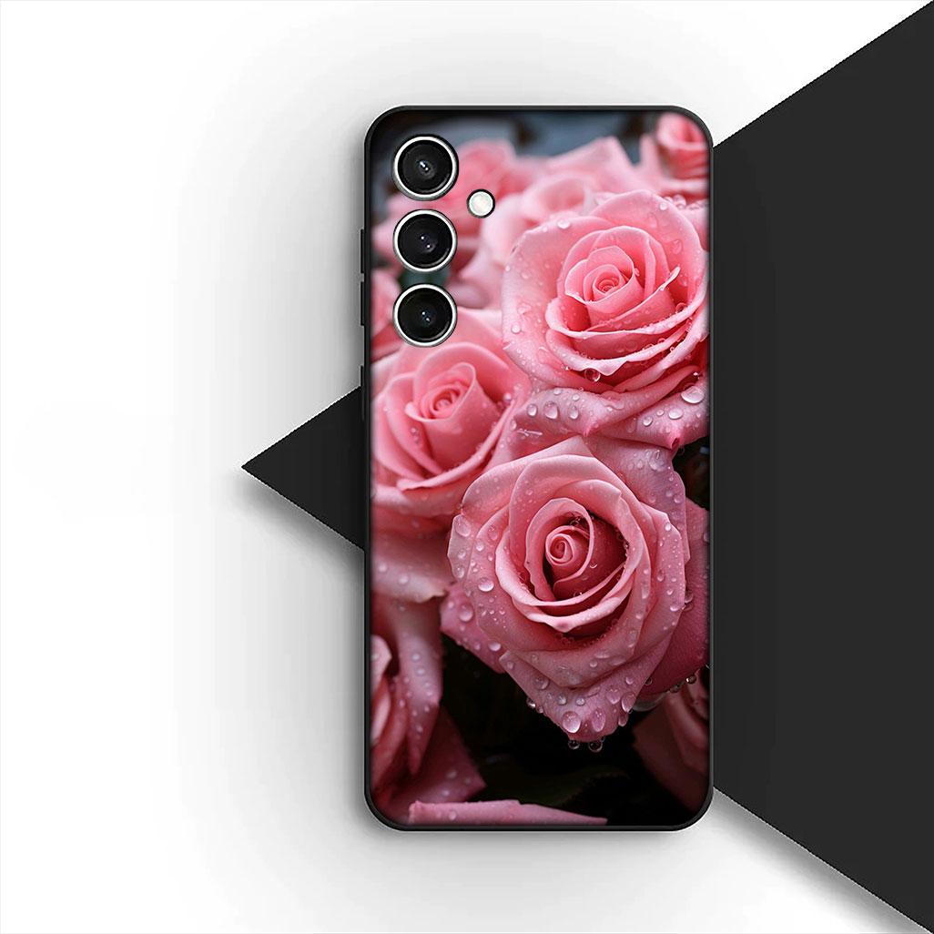 

Soft Cover for Samsung Galaxy S24 S25 S23 FE Ultra Plus S7 Edge S25+ S23+ A56 5G Casing Phone Case Poppy Flower Bloom Fashion Galaxy S23+