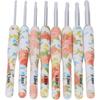 8Pcs Crochet Hook Set, Ergonomic Soft Grip Crochet Handles Yarn Knitting Needles for Arthritic Hand (Yellow Small Flower)