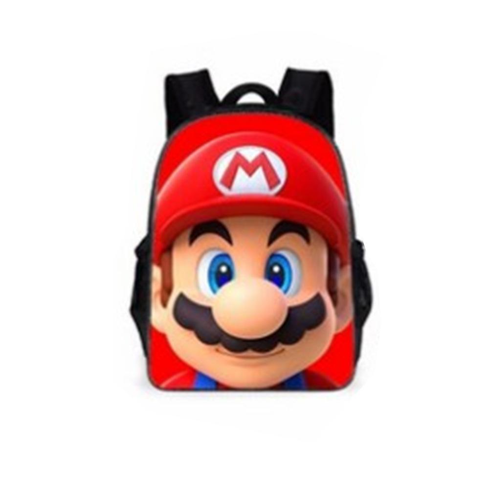Cartoon Schoolbag Mario Backpack Satchel Pencil Case Three-Piece Set Mario Backpack