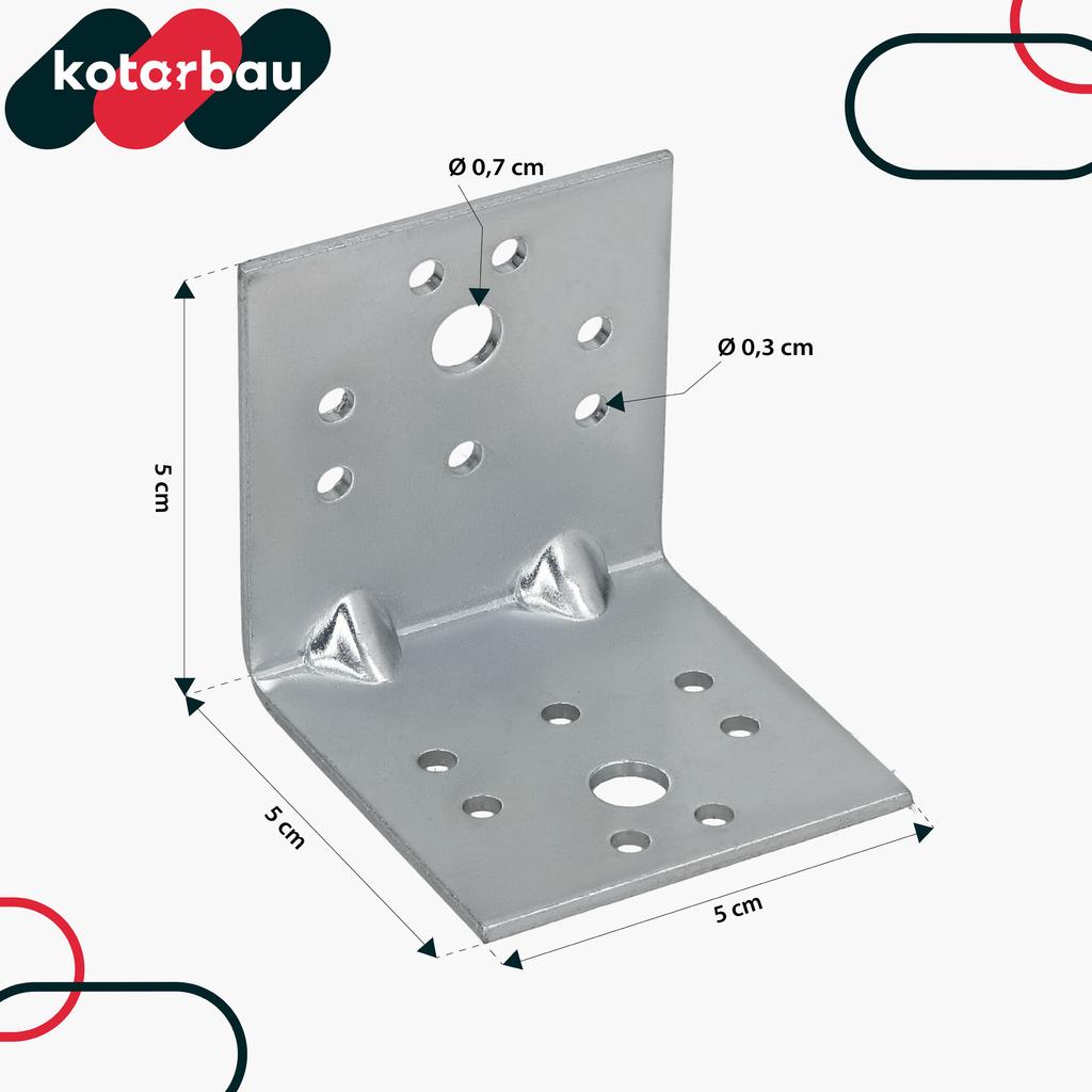 Carpenter's Angle Steel Construction Connector Reinforced 50 X 50 X 50 MM