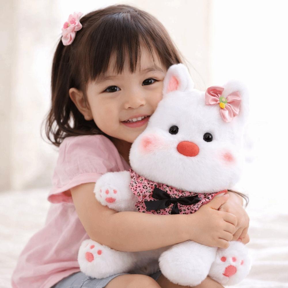 4 Sizes Available White Terrier Doll Sitting Posture Stuffed Puppy Pillow  Valentine's Day Gift
