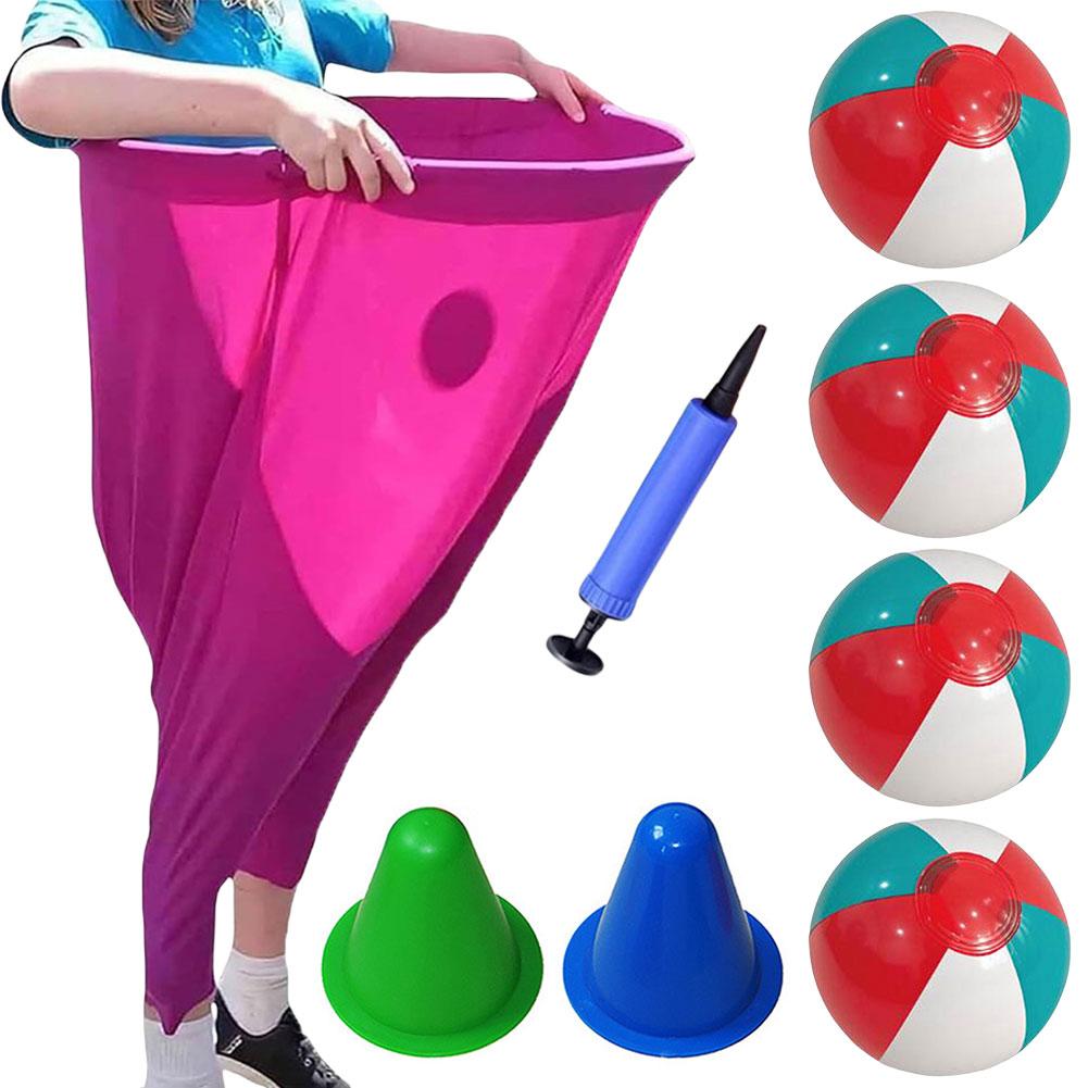 Granny Pants Yard Game Set with 2 Bouncy Balls and 1 Air Pump Outdoor Games Field Family Reunion Game for Kids and Adults