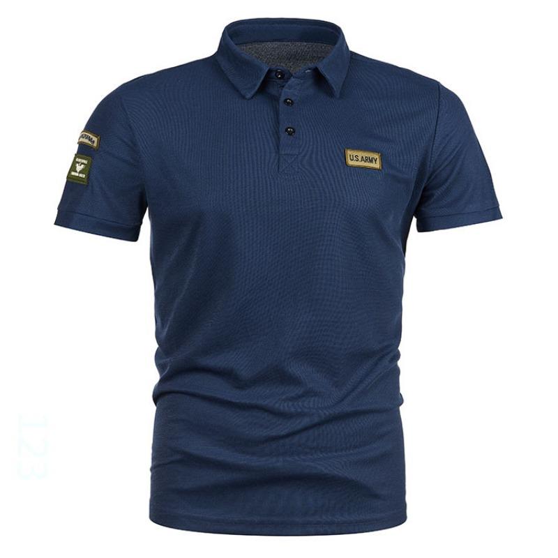 Summer T-Shirts Men's Short Sleeved Polo Shirt Icon Splicing Casual Lapel fashion T-shirt