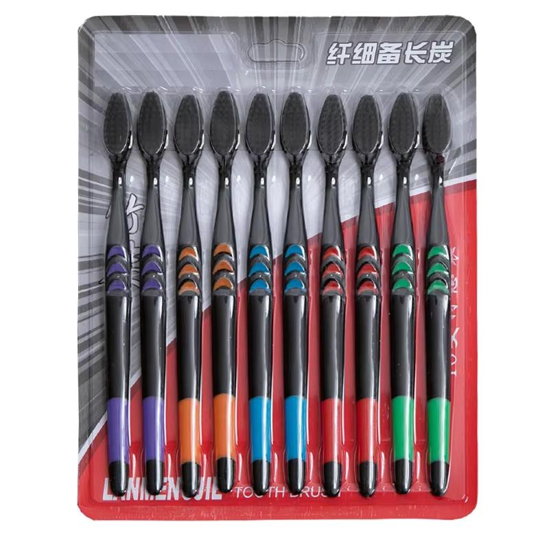 

Natural Bamboo Toothbrushes 10pcs Set Soft Bristle Charcoal Toothbrushes Teeth Whitening Toothbrushes Soft Dental Oral Care