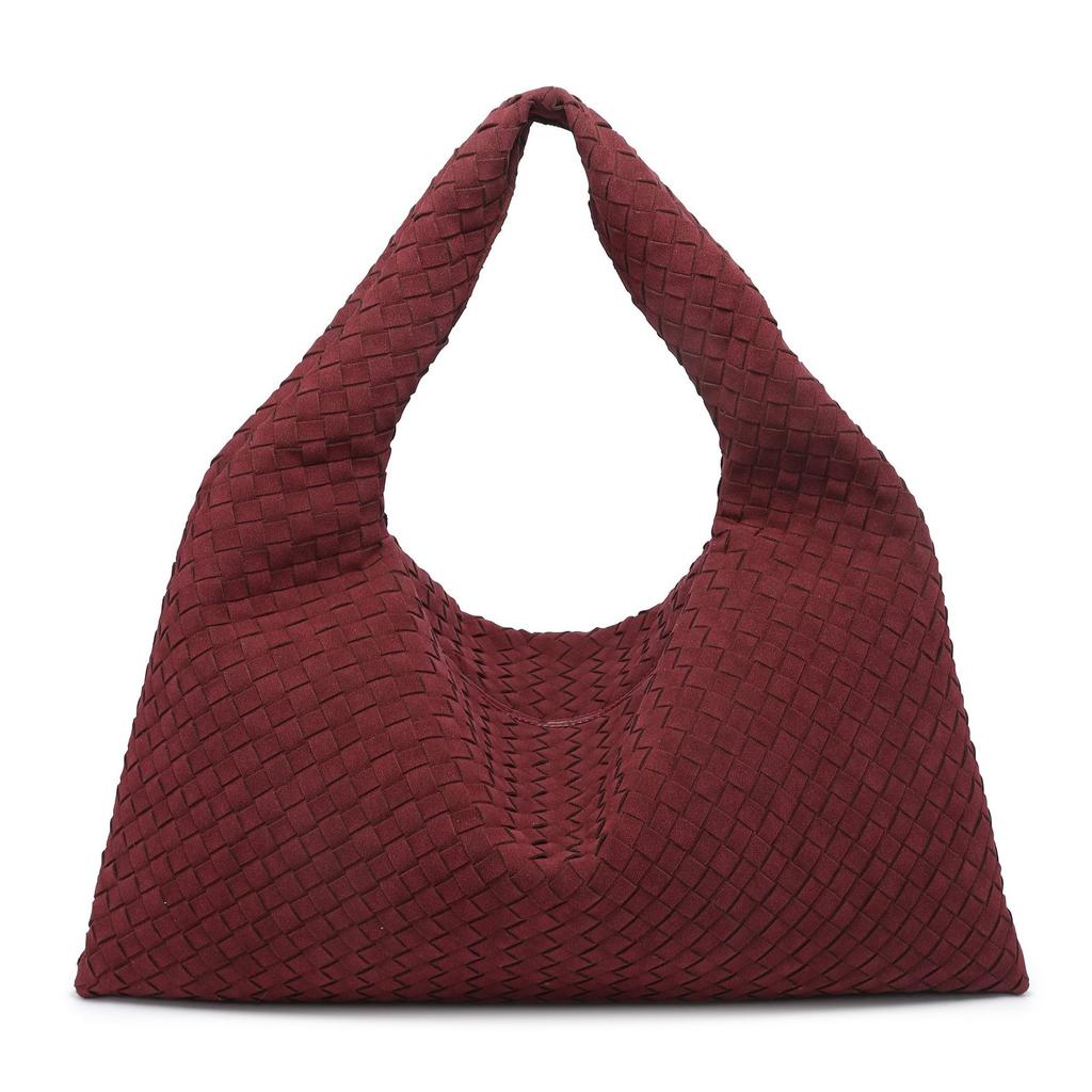 Cross-border woven bags for women's autumn and winter new matte woven bags, shoulder underarm bags, large-capacity tote bags, factory wholesale