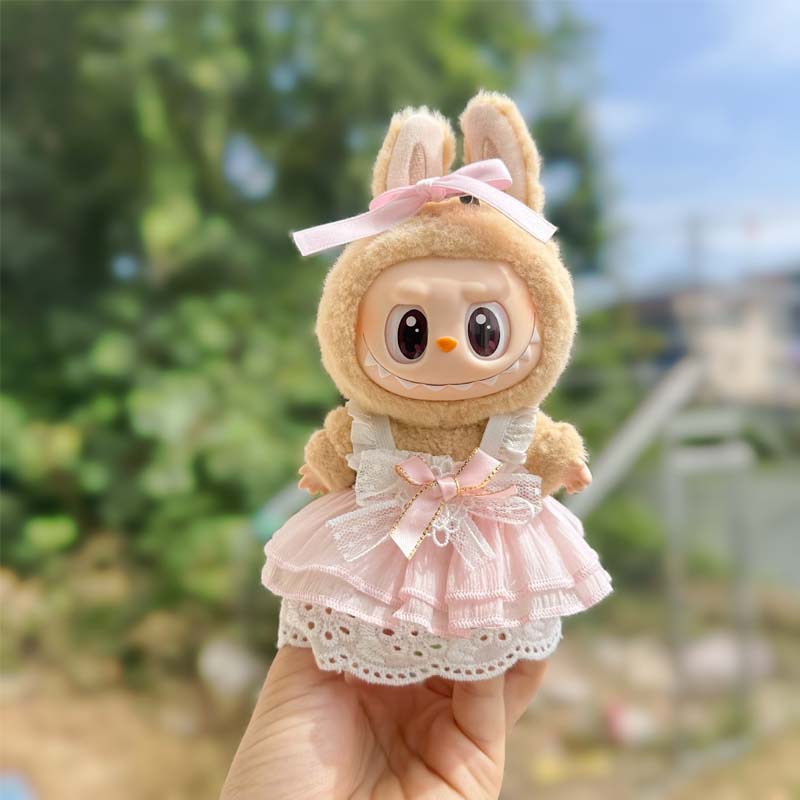15/17cm Cute Mini Labubu Doll's Clothes Outfit Kawaii Cardcaptor Sakura Style Labubu Idol Dolls Clothing Accessories Dress Up