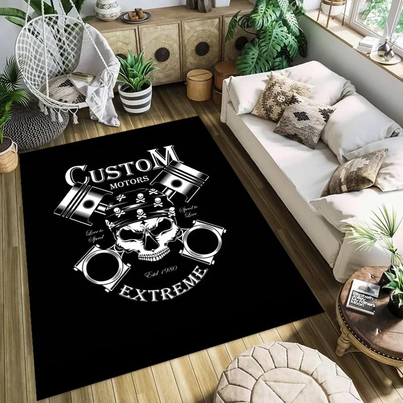 Skull Wings Engine Power carpet Suitable for all seasons printing Protective pad Office chair cushion Fashion