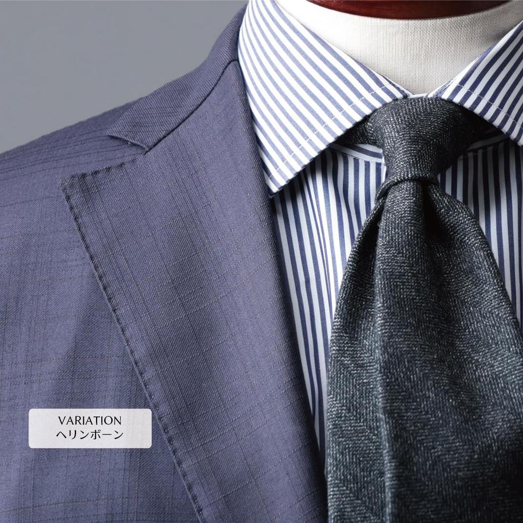 Quattro Pieghe Wool CANONICO Super by Y&TAILOR Tie, 100's Wool, Three-Wrap Hand-Rolled, Herringbone, Y&TAILOR